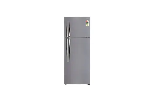 LG 291L Double Door Refrigerator, Smart Inverter Compressor, Base Stand Drawer, Shiny Steel Finish, 2 Star